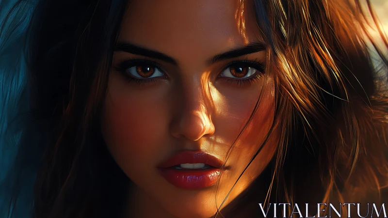 Sunlit stare carves molten amber into midnight eyes