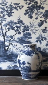 Porcelain daydream where vase and painted landscape merge.