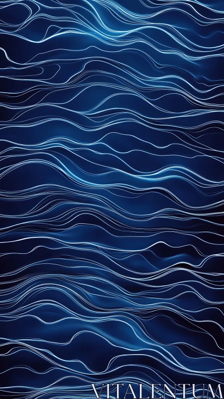 Abstract blue wave lines on dark gradient background pattern.