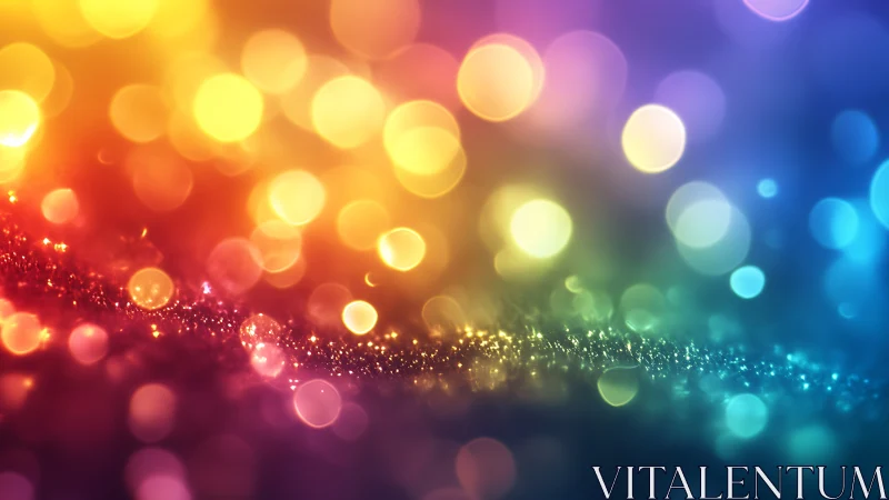 Vibrant multicolor bokeh lights over sparkling surface.