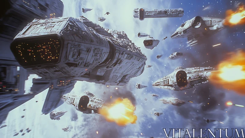 Kinetic starship assault with dense capital frigate formation.