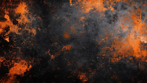 Molten Surface with Orange and Black Oxidation.