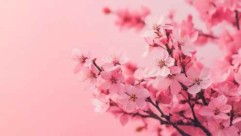 Soft Pink Blossoms Dance Across a Dreamy Spring Canvas