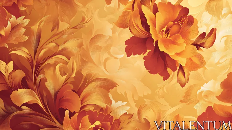 Layered Floral Abstraction with Warm Chromatic Gradient Rendering.