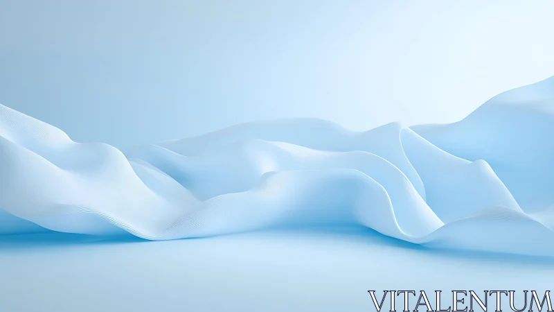 Soft blue abstract waves with flowing fabric texture style.
