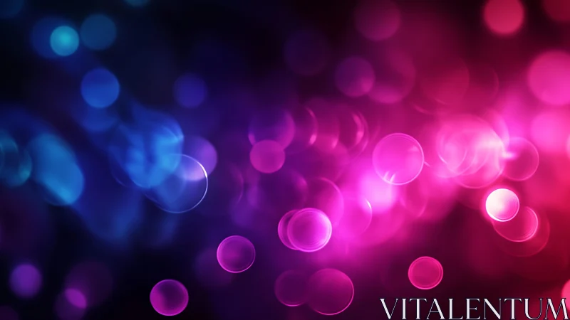 Vibrant bokeh lights in blue and pink abstract digital style.