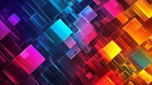 Geometric rectangles form a multicolor layered digital grid