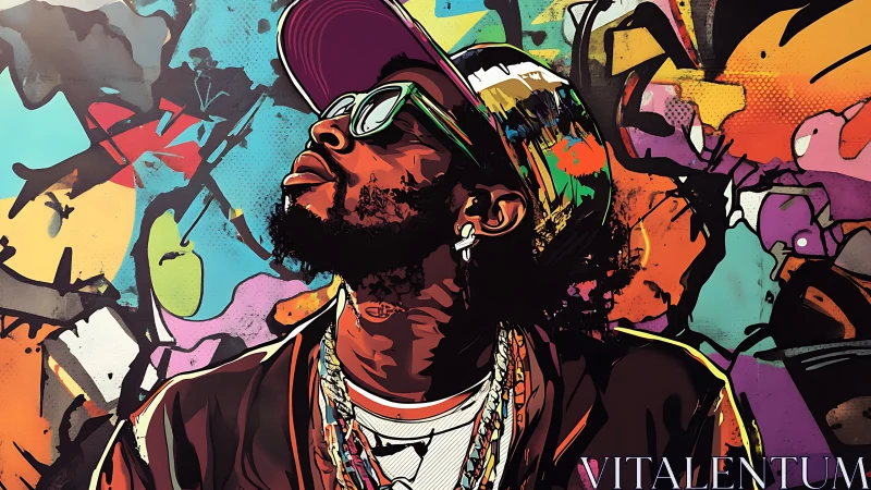 Portrait of streetwear man against dense graffiti background