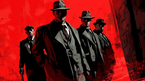 Crimson alley swallows four trench‑coated ghosts of crime