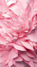 Layered pink abstract petals form dense floral composition