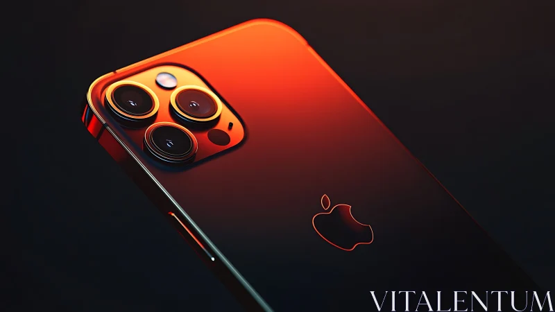 iPhone 12 Pro Red Neon Glow Studio Render.