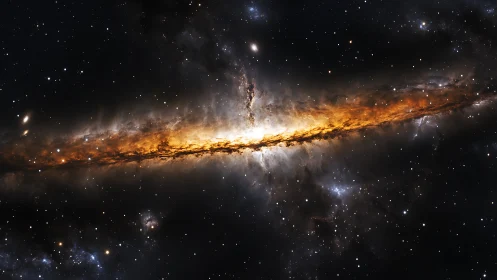 Edge-on spiral galaxy with luminous dust lane and star-forming core