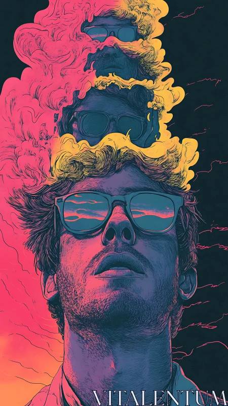 Dream-tinted skies pouring from a reflective mindscape.