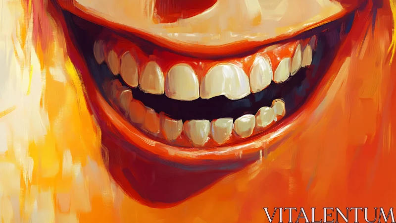 Expressive close-up smile rendered with bold impasto brushwork