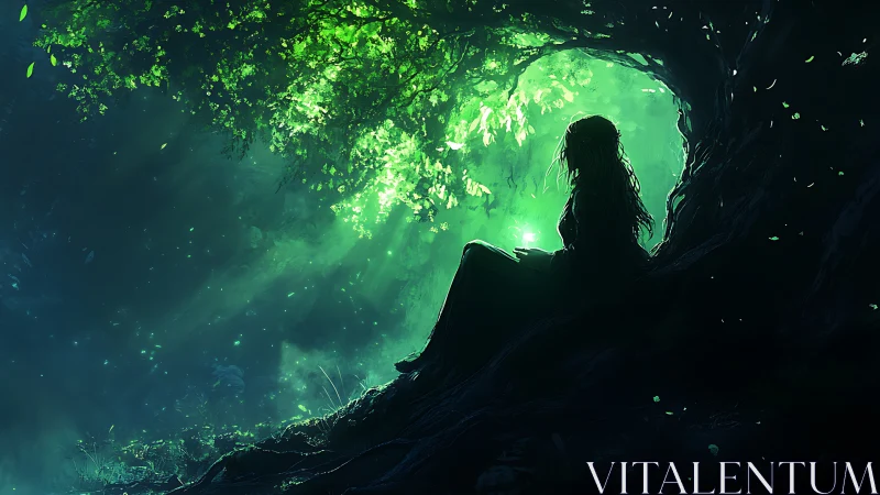 Backlit forest silhouette studies volumetric light and glow dynamics