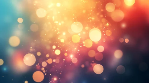 Vibrant bokeh lights in warm abstract style with glowing circles.