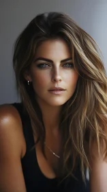 Photorealistic studio portrait with soft directional lighting.