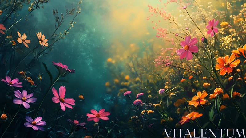 Wildflower Meadow at Golden Hour.