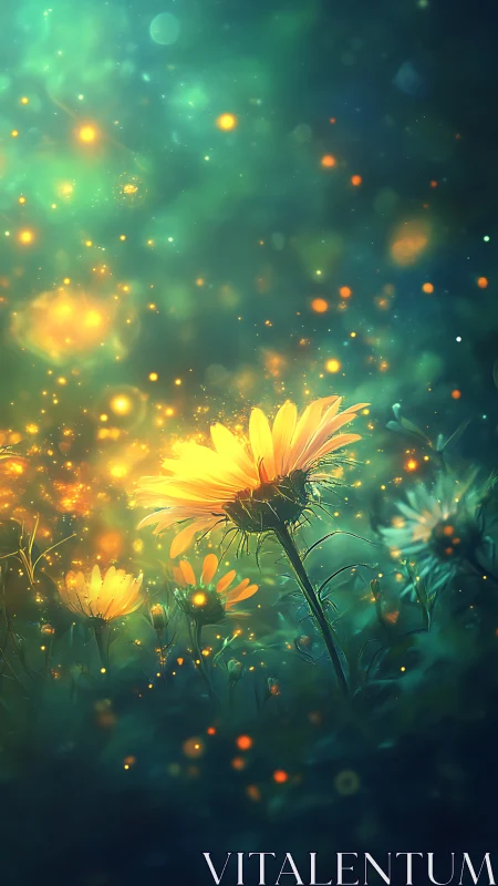 Luminous Blooms Dance Through Twilight's Magical Glow