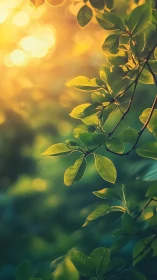 Sunlit leaves drifting into a honey-soft forest dream.