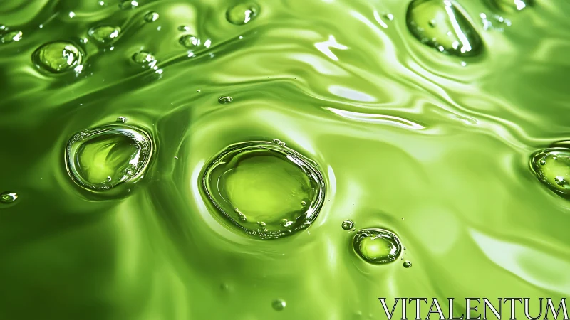 Glowing green liquid ripples capture soothing abstract motion