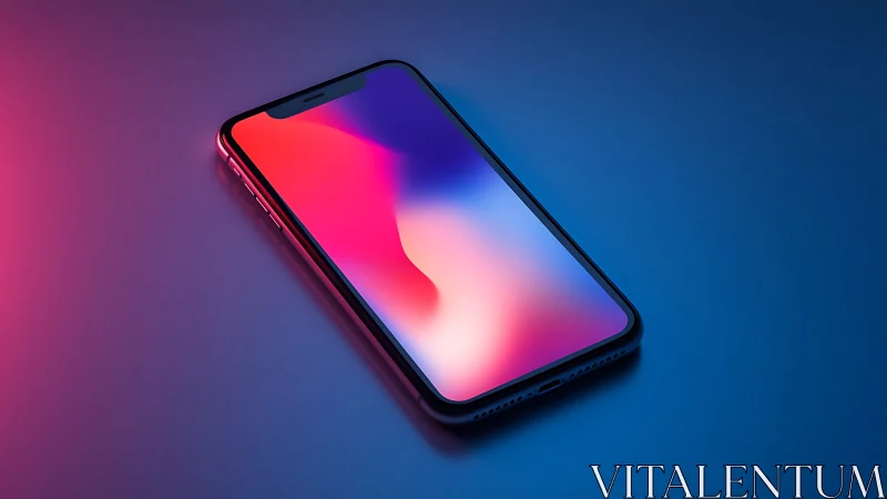Modern Smartphone with Gradient Wallpaper Display.