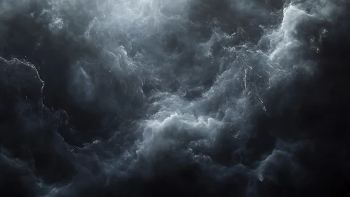 Gentle storm clouds swirling in a dreamy midnight sky.