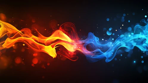 Fire and Ice Flowing Energy Waves.