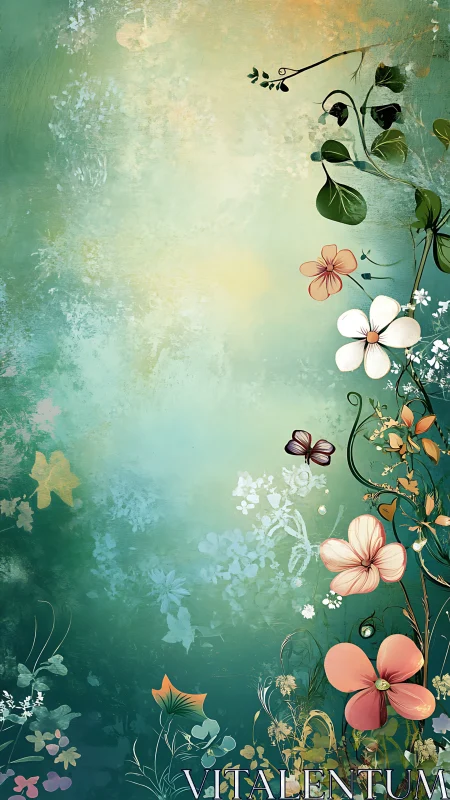 Ethereal Botanical Garden: Verdant Watercolor Floral Composition.