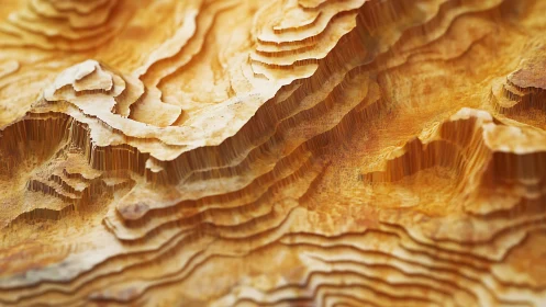 Abstract topographic landscape in warm earth tones, 3D render.