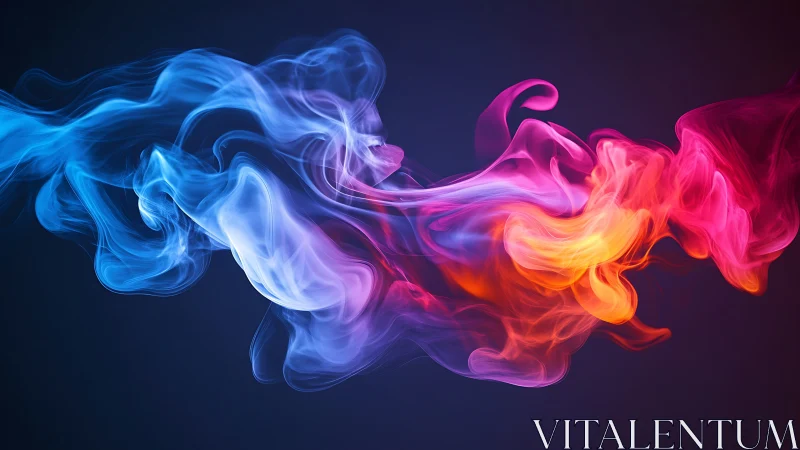 Colorful swirling smoke dance in glowing neon hues.