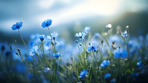 Sapphire sentries dance in morning's gentle embrace.