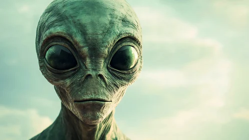 Quiet stargazer from another world studies our bright sky