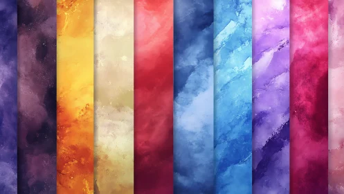 Aurora paint columns marching in a prismatic cloud parade.