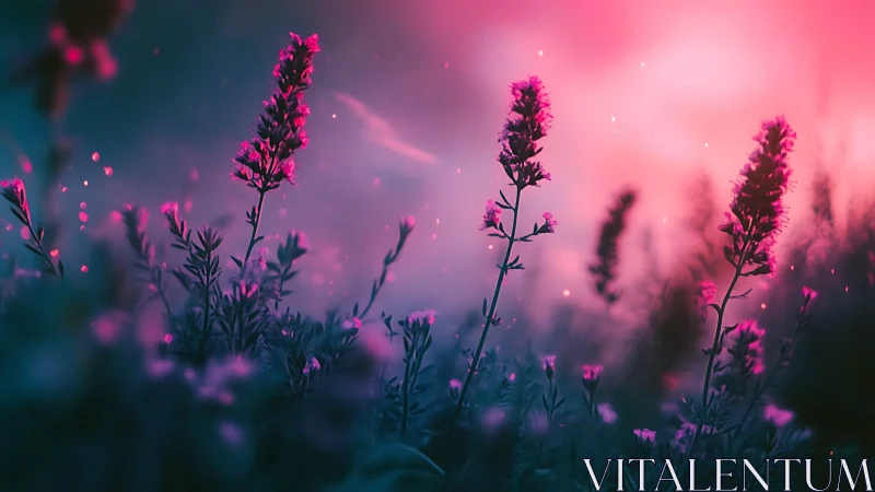 Neon Flowers in Twilight Haze.