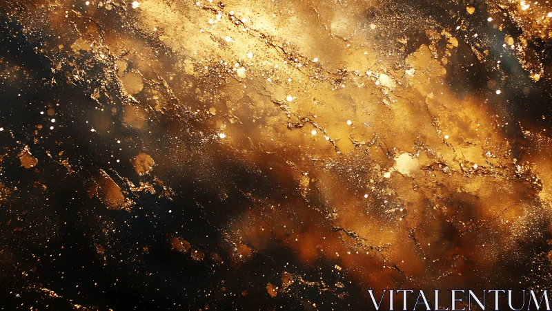 Golden cosmic swirl painted in warm shimmering light.