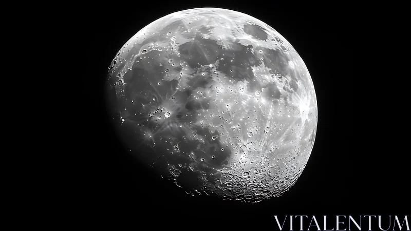 Moonlit craters glowing softly in the quiet night sky.