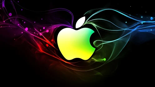 Neon gradient emblem with flowing chromatic energy trails.