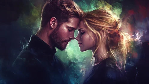 Digital Portrait Study: Intimate Profile Composition with Atmospheric Luminescent Effects