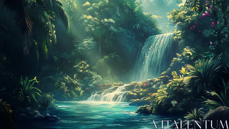 Secret emerald falls where sunlight whispers to water.