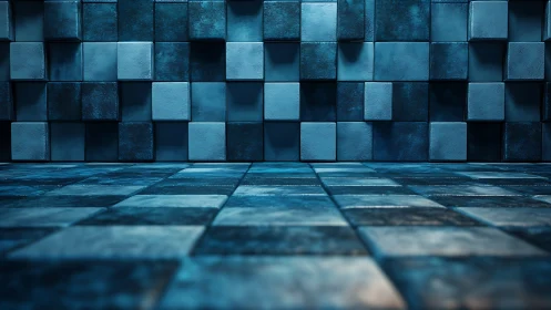 Midnight cube chamber humming with cool geometric rhythm.