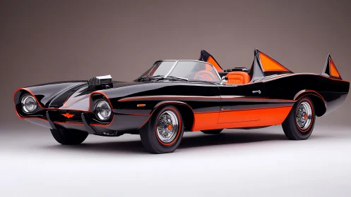 Retro-futuristic black and orange cruiser ready for bold rides.