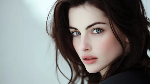 Sea-glass eyes hold steady in a hush of winter light