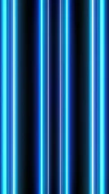 Vertical neon light columns form a symmetrical cybernetic grid