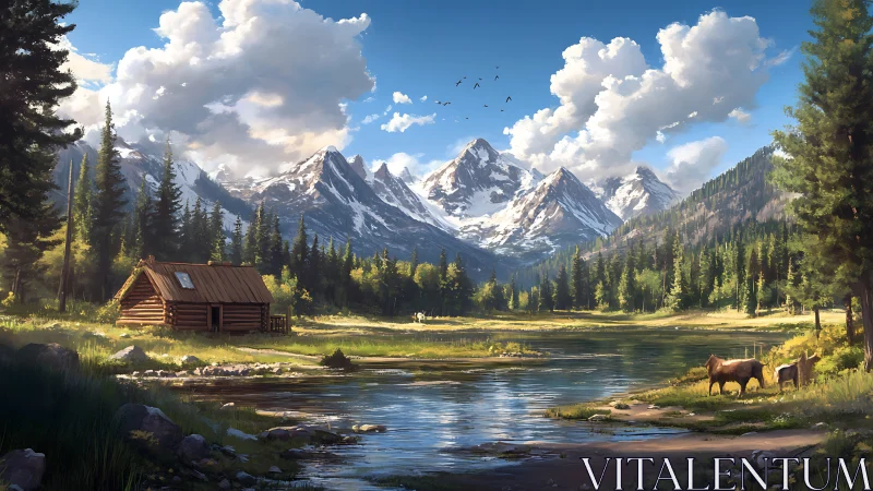 Mountain quiet hums where a riverside cabin daydreams