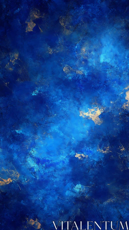 Saturated cobalt abstraction with dispersed metallic veining.