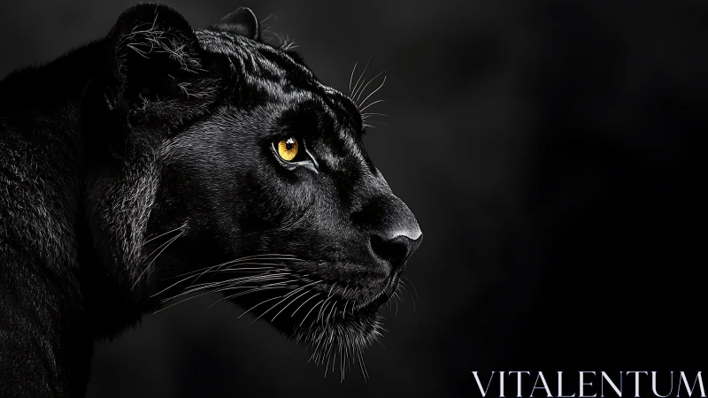 Captivating Black Panther with Golden Eyes. Stunning Wild Gaze.