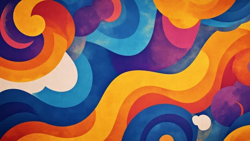 Swirling Color Rivers Ride the Sunset Breeze of Abstraction.