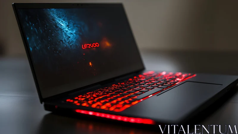 Sleek gaming laptop glows with vivid red backlit keyboard