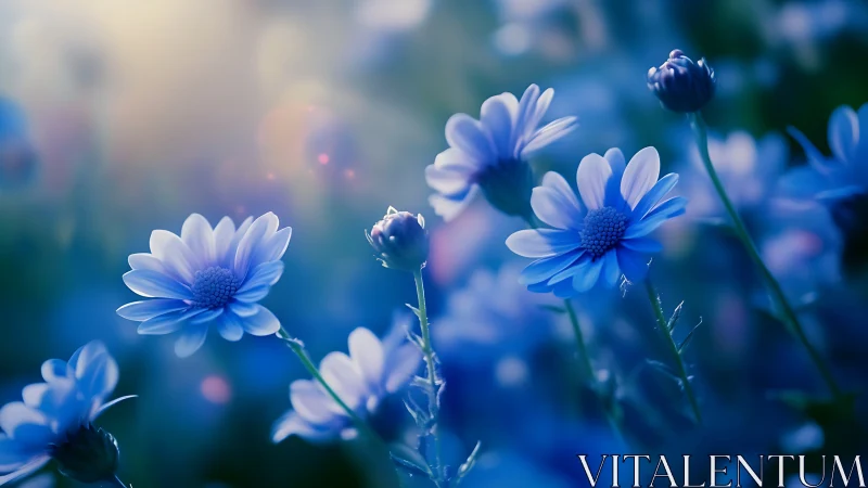 Daisy Dreams Dance in Cerulean Reverie Throughout the Garden